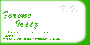 ferenc iritz business card